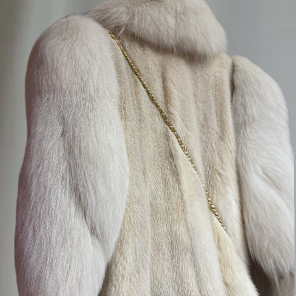 Christian Dior Cream Blush  Mink and Fox Fur Coat - Picture 12 of 16